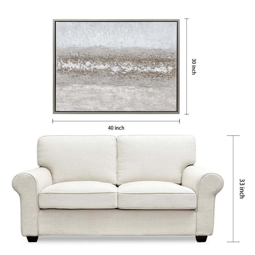 Sandpath Textured Metallic Hand Painted Abstract Canvas Art with Champagne Frame