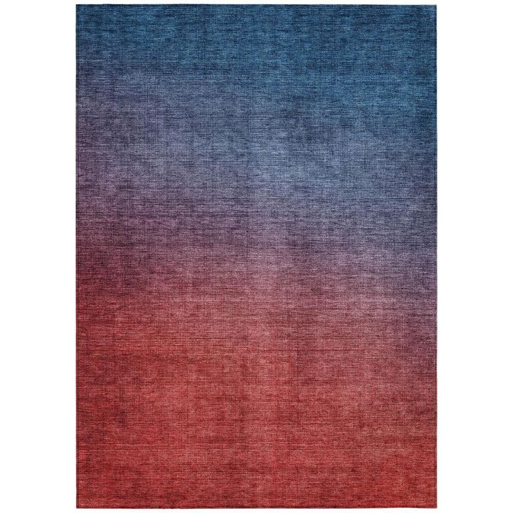 Navy Blue, Red, Eggplant 3 ft. x 5 ft. Woven Abstract Polyester Rectangle Indoor / Outdoor Area Rug price history on PriceWatchPro