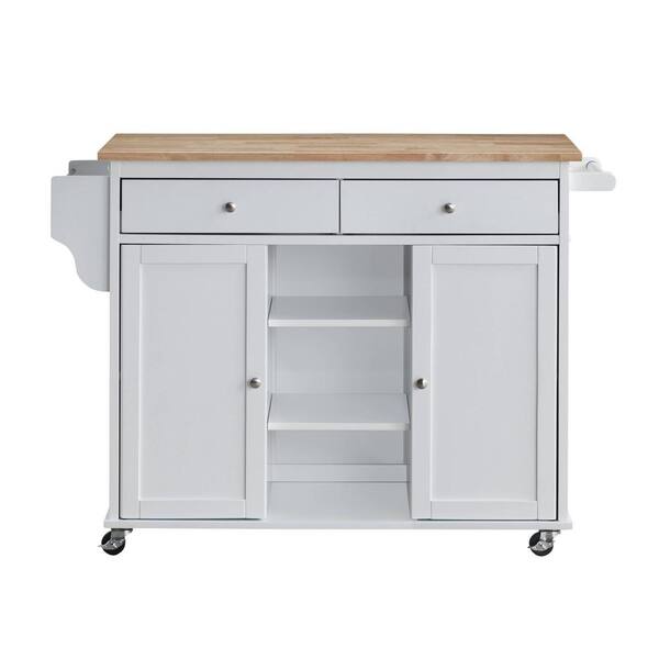 Wateday White Kitchen Cart With Storage And Towel Rack YJ YUKI9595818   White Wateday Bar Carts Yj Yuki9595818 64 600 