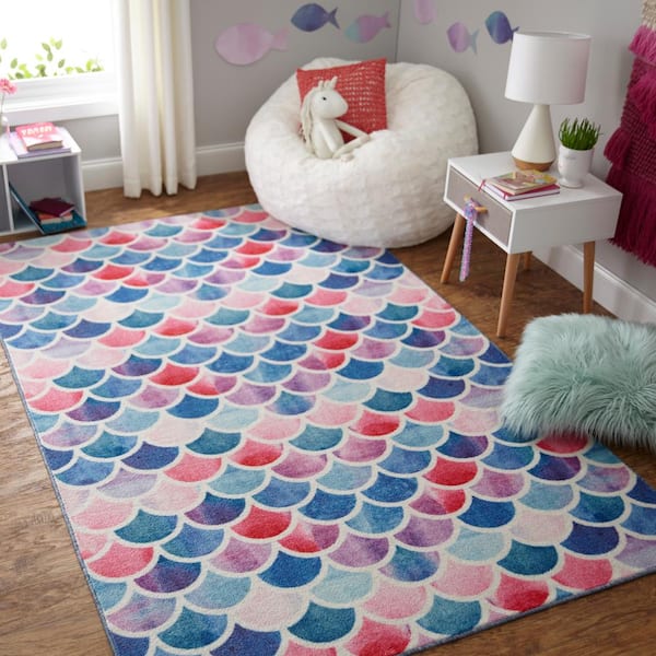 La Dole Rugs Pink Turquoise Blue Barbie Doll House Area Rug Mat