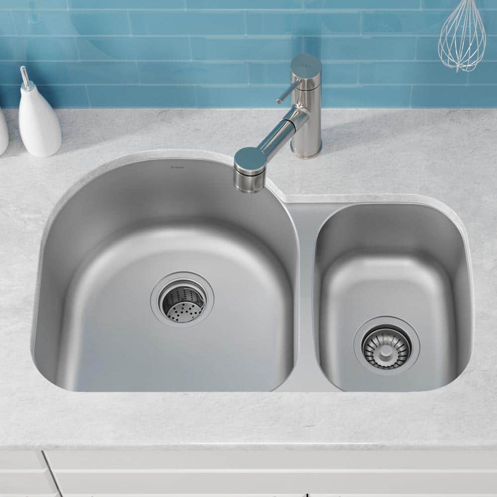 Premier 30-inch Satin Stainless Steel Undermount Double Bowl Kitchen Sink