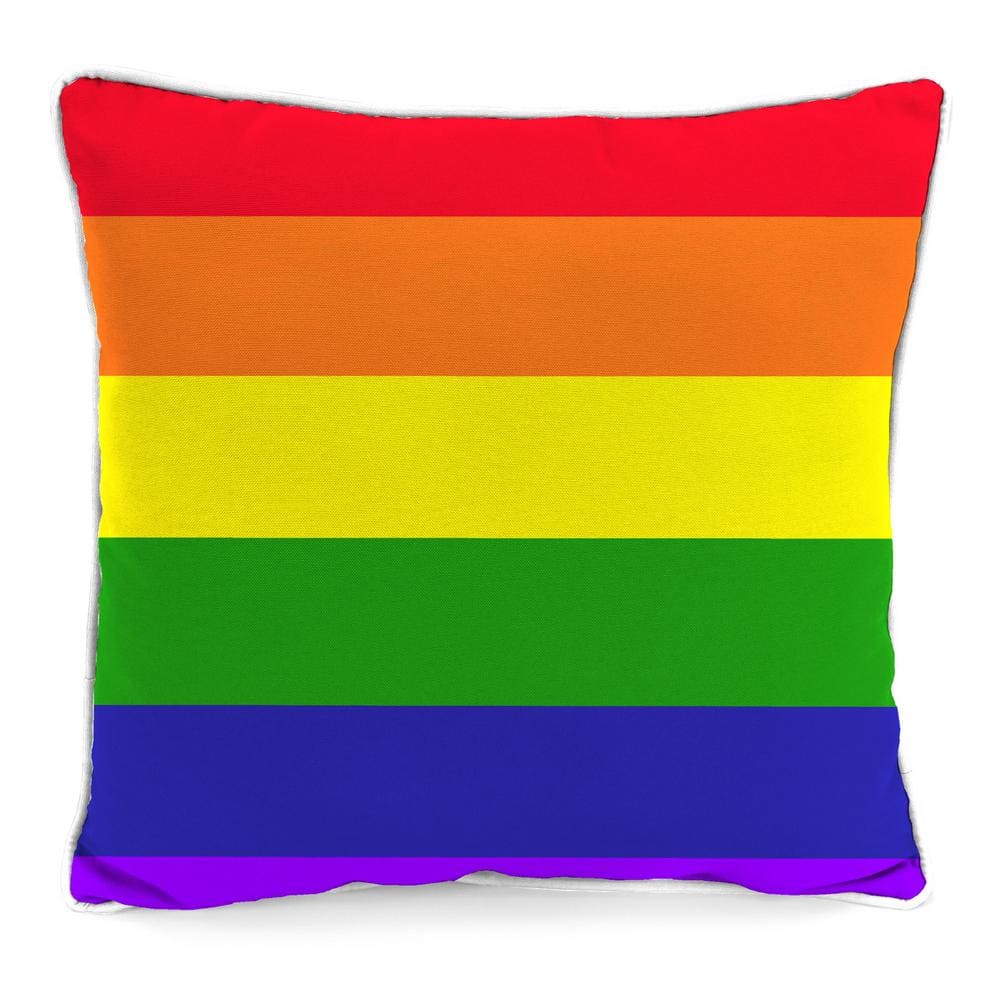 16 in. L x 16 in. W x 4 in. T Outdoor Throw Pillow in Rainbow Stripe price history on PriceWatchPro