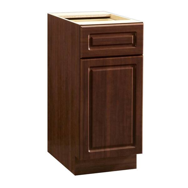Heartland Cabinetry Heartland Ready to Assemble 15x34.5x24.3 in. Base Cabinet with 1 Door and 1 Drawer in Cherry