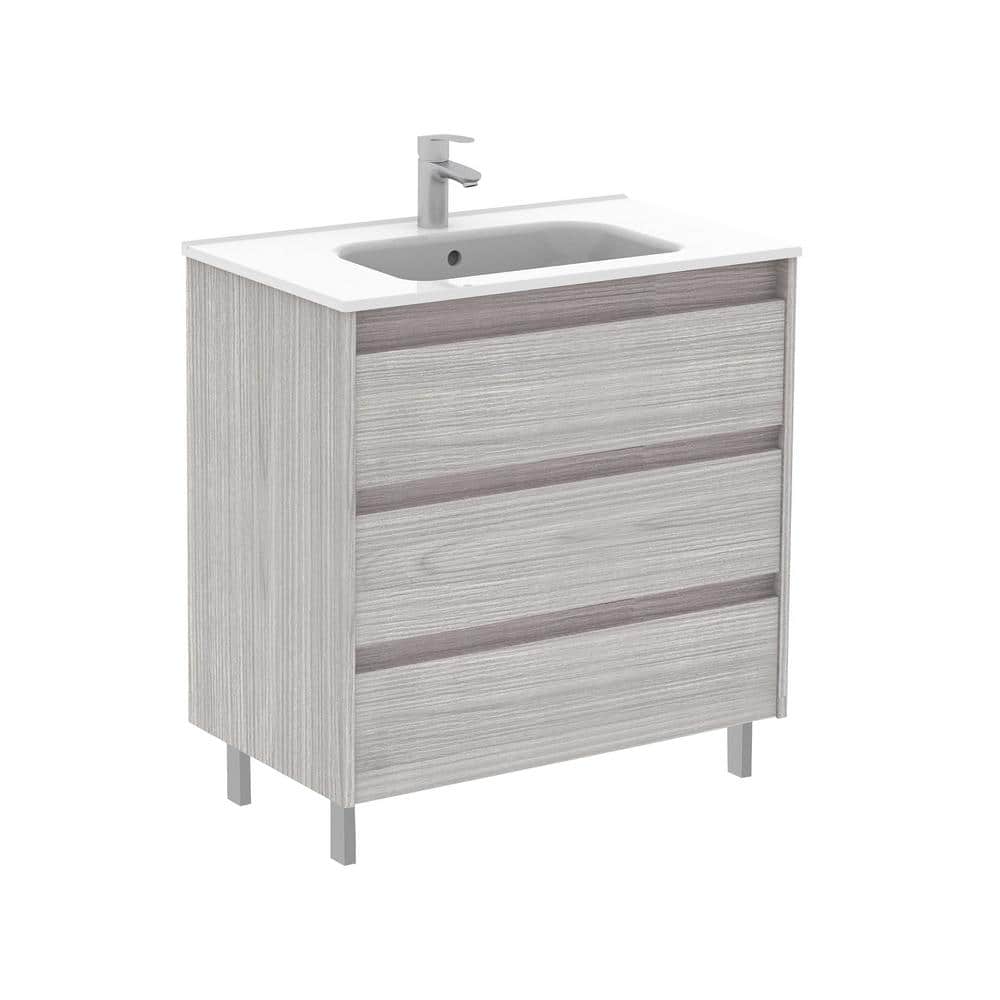 Sansa 32 in. W x 18 in. D Bath Vanity in Sandy Grey with Ceramic Vanity Top in White price history on PriceWatchPro