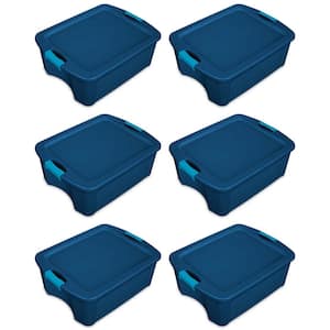 12 Gal. Latch and Carry Storage Tote in True Blue (6-Pack)