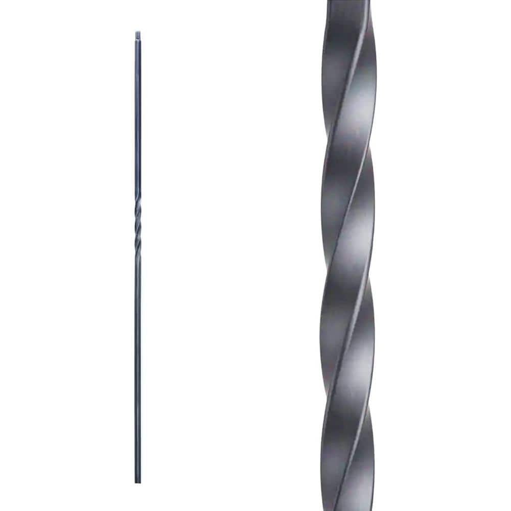 EVERMARK Stair Parts 44 in. x 1/2 in. Vintage Nickel Single Twist Iron Baluster for Stair