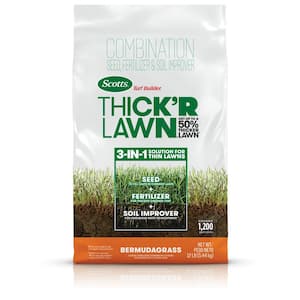 Turf Builder 12 lbs. 1,200 sq. ft. THICK'R LAWN Grass Seed, Fertilizer, and Soil Improver for Bermudagrass