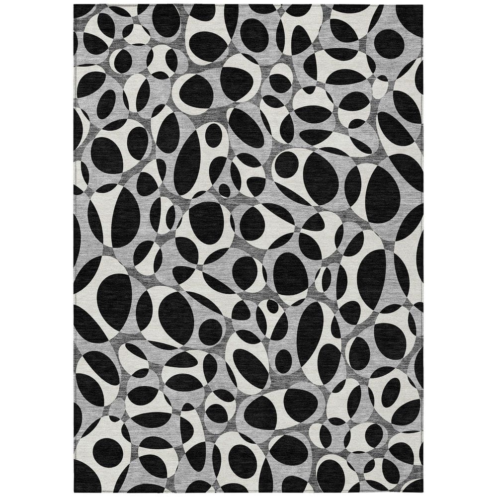 Chantille Machine Washable Indoor/Outdoor Abstract ACN2536 Black 3 ft. x 5 ft. Area Rug price history on PriceWatchPro