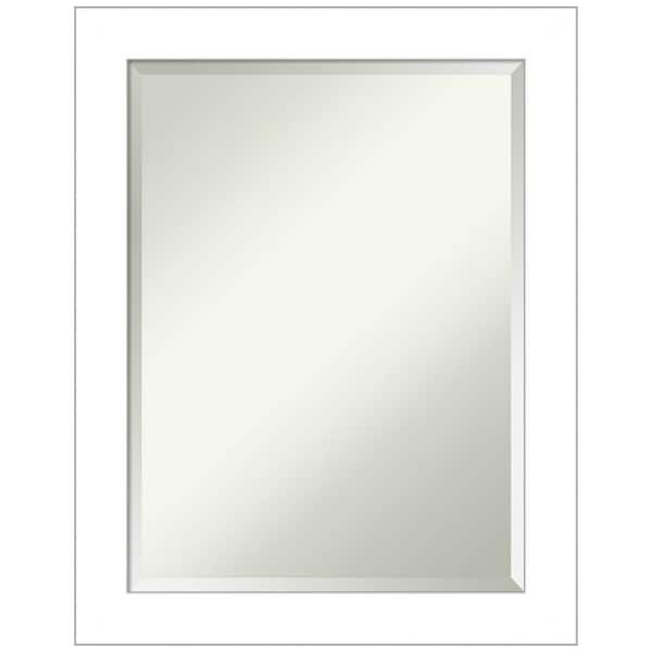 Amanti Art Medium Rectangle Wedge White Beveled Glass Casual Mirror (28.25 in. H x 22.25 in. W)
