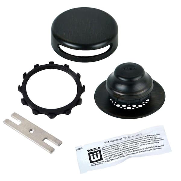 Watco Universal NuFit Foot Actuated Bathtub Stopper with Grid Strainer, Innovator Overflow and Silicone, Oil-Rubbed Bronze