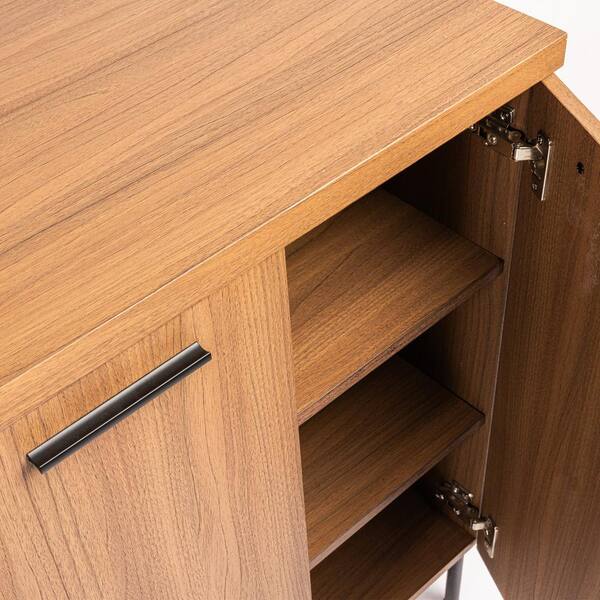 Atlantic Ezra Brown Walnut MDF 47.25 in. W Sideboard with Extra Storage 38408176