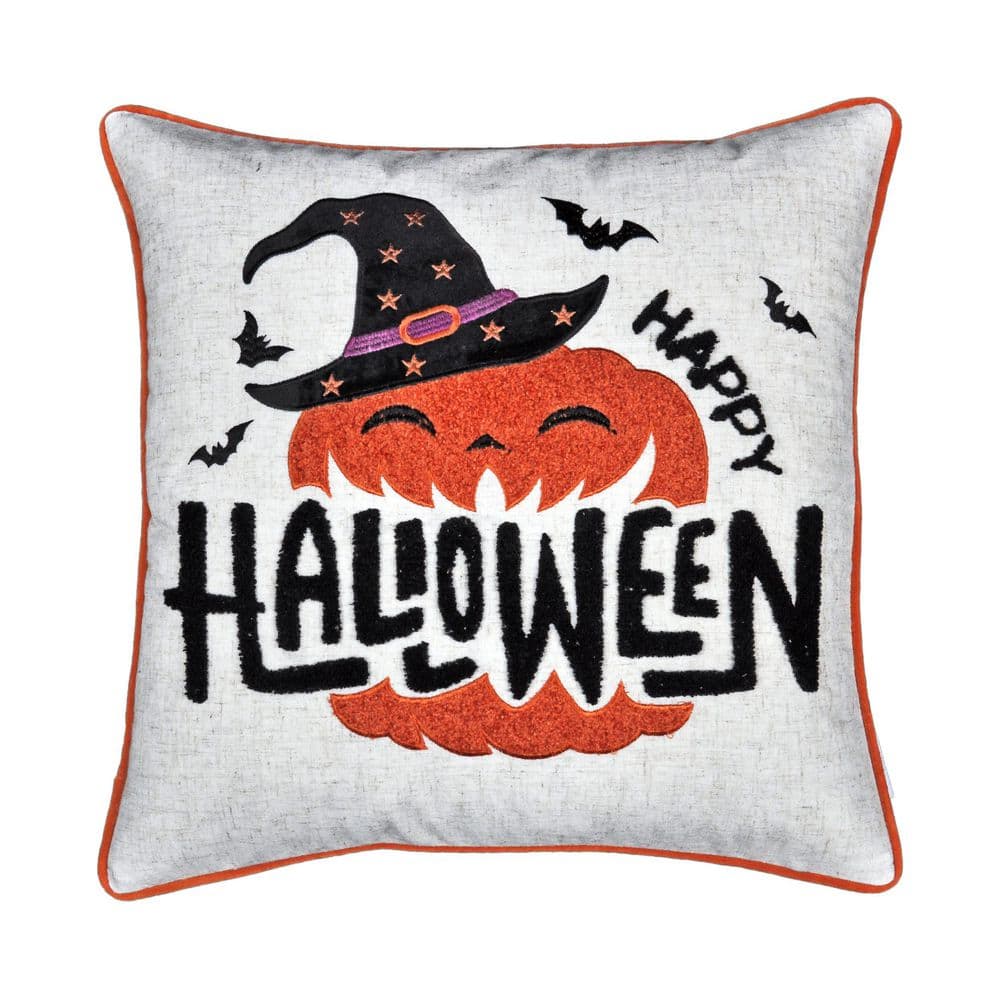Red, White and Black 20 in. x 20 in. Happy Halloween Pumpkin Witch Throw Pillow price history on PriceWatchPro