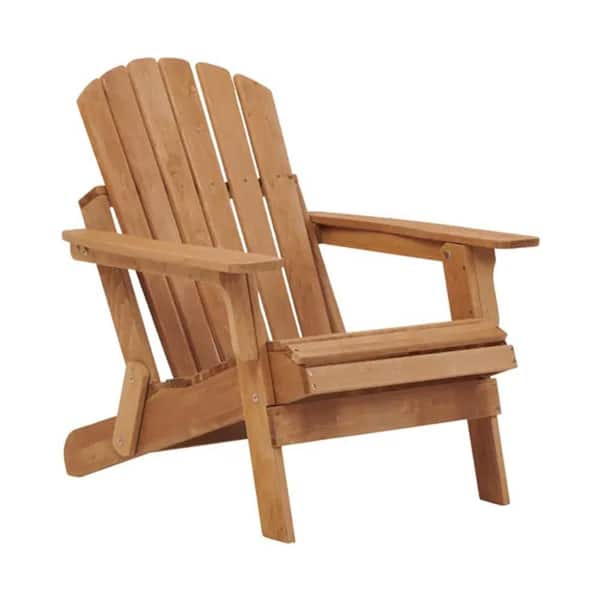 Oversize Wooden Outdoor Folding Adirondack Chair, Wood Patio Chair for Garden Backyard Porch Pool Deck Firepit