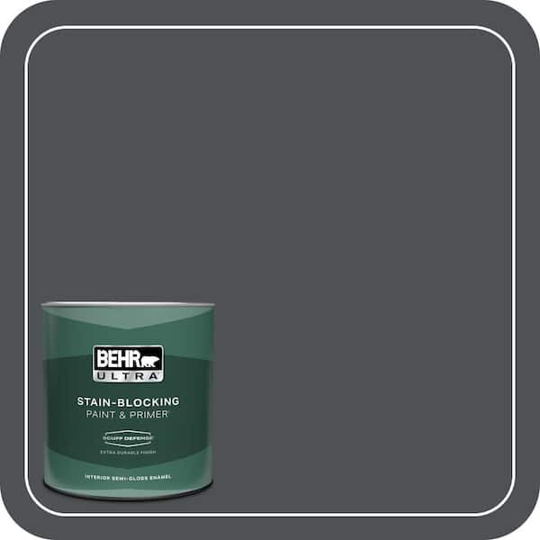 BEHR ULTRA 1 qt. Home Decorators Collection #HDC-WR15-4 Lump of Coal Extra Durable Semi-Gloss Enamel Interior Paint & Primer