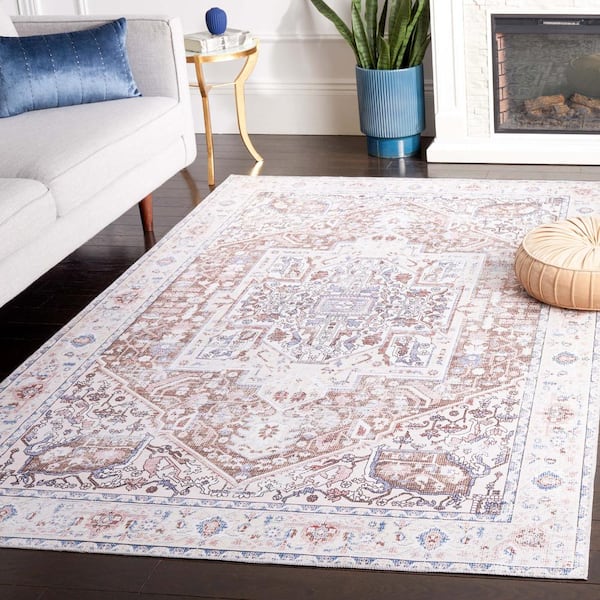 Arizona Taupe/Beige 10 ft. x 14 ft. Traditional Border Machine Washable Area Rug