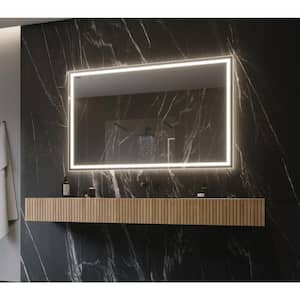 Harmony 55 in. W x 36 in. H Rectangular Frameless Wall Mounted Bathroom Vanity Mirror 6000K LED