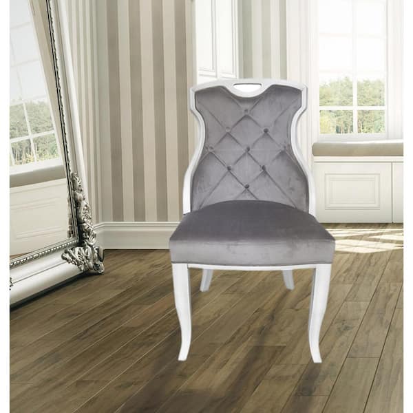 Sofia Grey Velvet Y Back Dining, Dining Room Chairs With Handles On Back