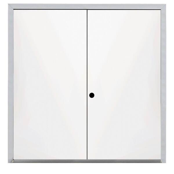 Steves & Sons 60 in. x 80 in. Garden Shed White Right-Hand Inswing Primed Steel Prehung Front Door