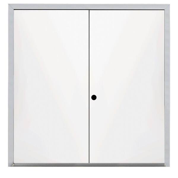 Steves & Sons 72 in. x 80 in. Garden Shed White Right-Hand Inswing Primed Steel Prehung Front Door