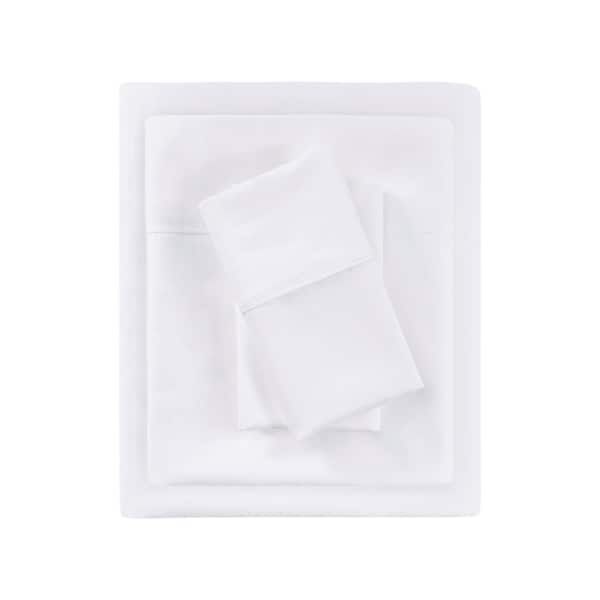 Beautyrest 1000 Thread Count Heiq 4-Piece White Cotton Blend Solid Queen Cooling Sheet Set
