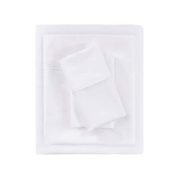 Beautyrest 1000 Thread Count Heiq 4-Piece White Cotton Blend Solid King Cooling Sheet Set