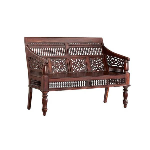 Home Decorators Collection Maharaja Walnut Brown Bench 0652000960