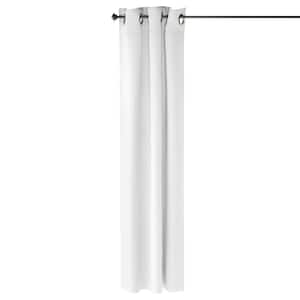 White Solid Grommet Room Darkening Curtain - 42 in. W x 84 in. L