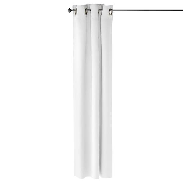 Furinno White Solid Grommet Room Darkening Curtain - 42 in. W x 84 in. L