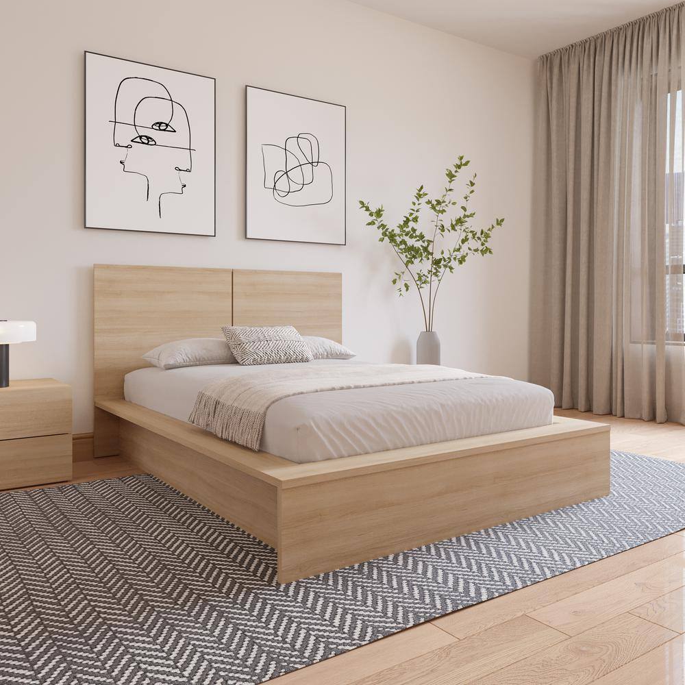 Natural Blonde Oak Full Size Wood Headboard