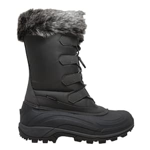 Women's Size 6 Gray/Black Nylon/Rubber Winter Boots