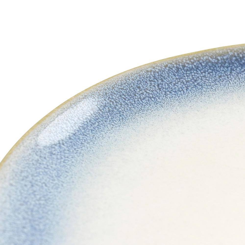 Blue Reactive Glaze Oval Ceramic Serving Platter, 13.6 Inches