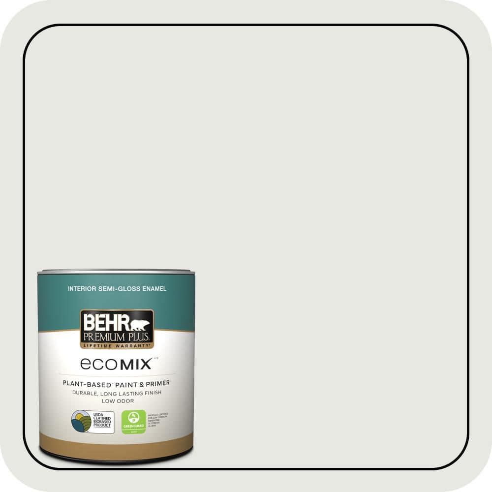 1 qt. Home Decorators #HDC-NT-10G Wedding Cake White Semi-Gloss Enamel EcoMix Plant-Based Interior Paint & Primer price history on PriceWatchPro