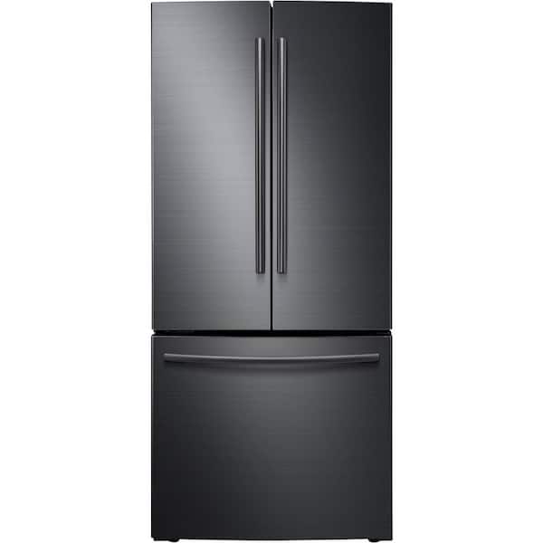 Samsung 30 in. W 21.8 cu. ft. French Door Refrigerator in Fingerprint Resistant Black Stainless