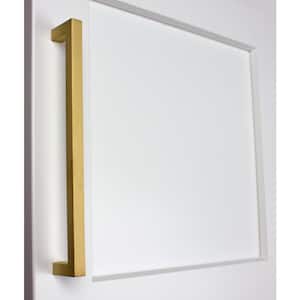 7-9/16 in. Satin Gold Solid Square Slim Cabinet Drawer Bar Center-to-Center Pulls (10-Pack)