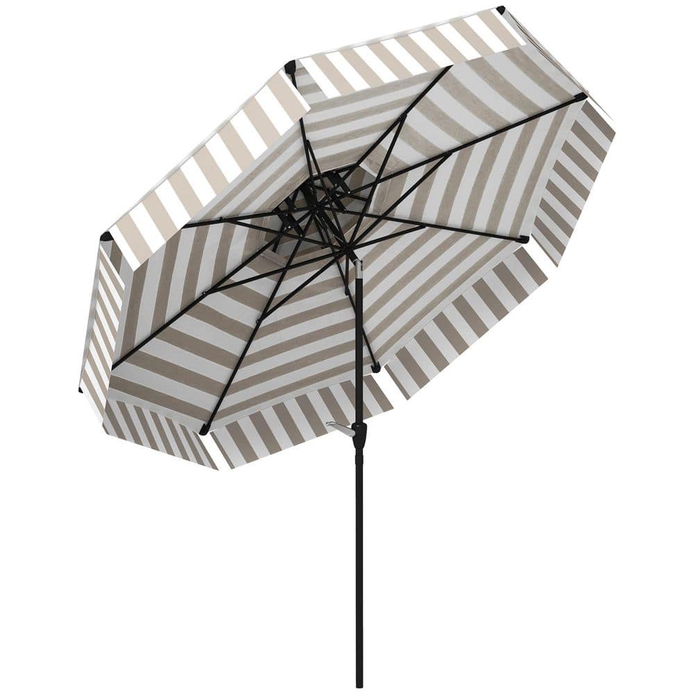 8.6 ft. Metal Outdoor Market Patio Umbrella, 2-Tier Vented Patio Table Umbr