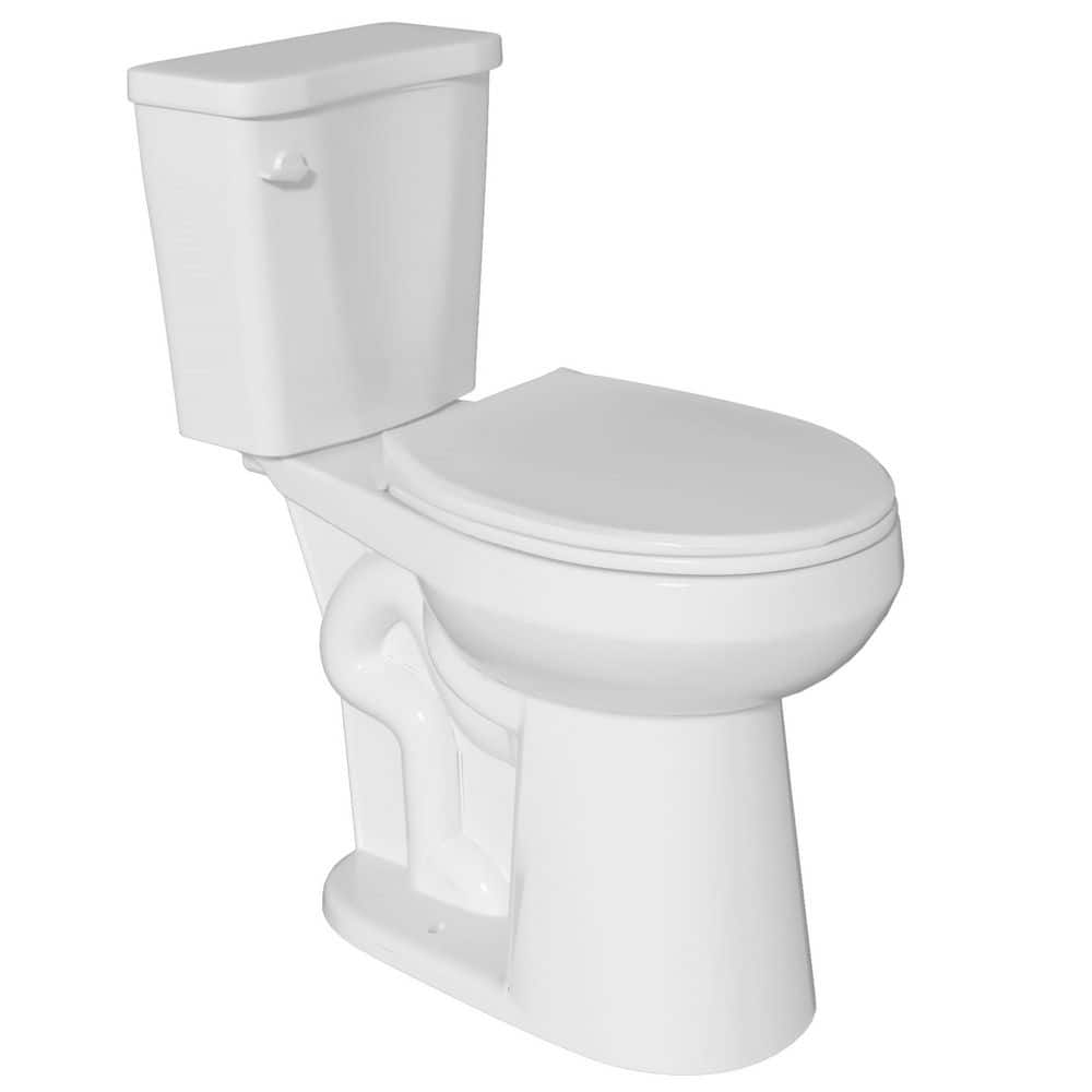 21 in. Extra Tall 2-Piece Toilet 1.28 GPF Single Flush Round Bowl Toilet in