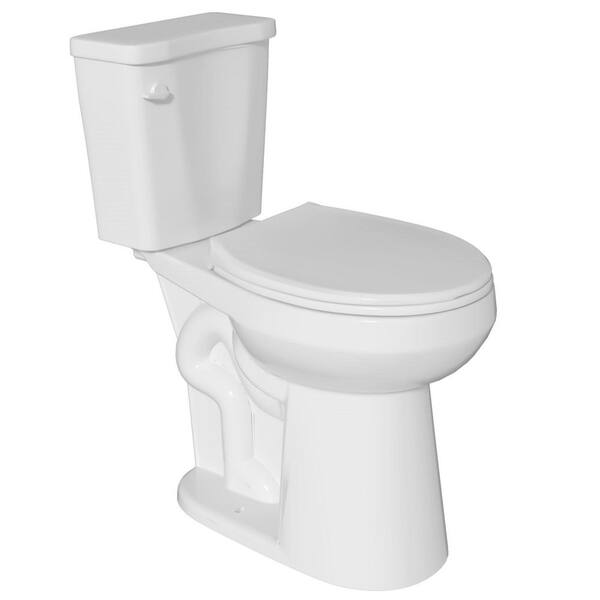 Unbranded 21 in. Extra Tall 2-Piece Toilet 1.28 GPF Single Flush Round Bowl Toilet in White 12 in. Rough in with Soft Close Seat