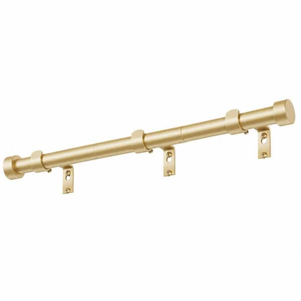 36 in. to 88 in. Iron Adjustable Tension Shower Curtain Rod with End Cap Style Design in Gold, Up to 30 pounds