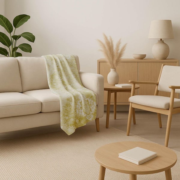 Premium Machine Washable ASB847 Wheat 50 in. x 70 in. Sherpa Throw Blanket