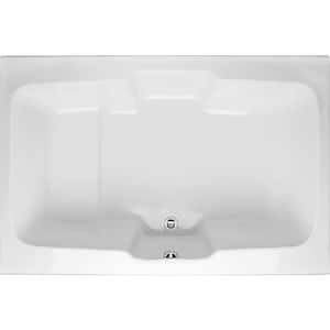 Victoria 73 in. Acrylic Rectangular Drop-in Air Bath Bathtub in White