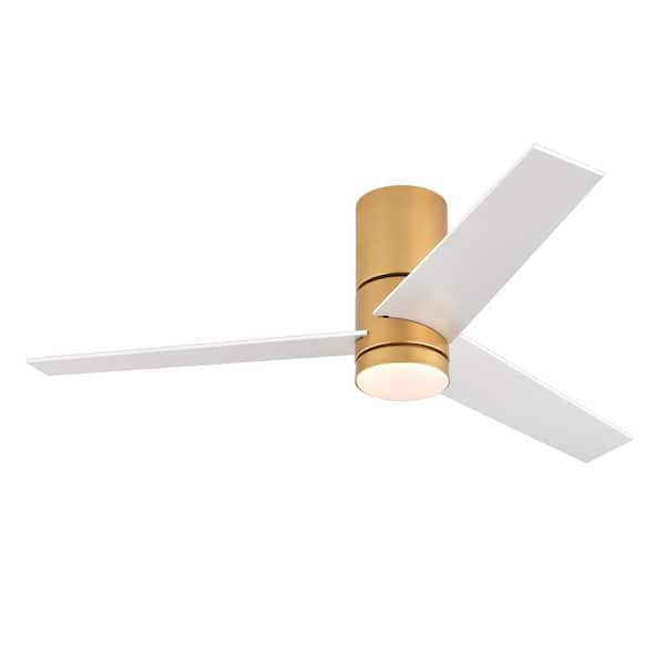 Lamober Triplex 48 In. Integrated LED Indoor Gold Ceiling Fans with Light and Remote