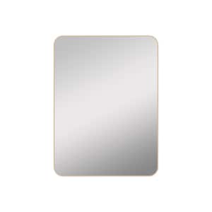 30 in. W x 36 in. H Rectangular Framed Wall Bathroom Vanity Mirror in Gold