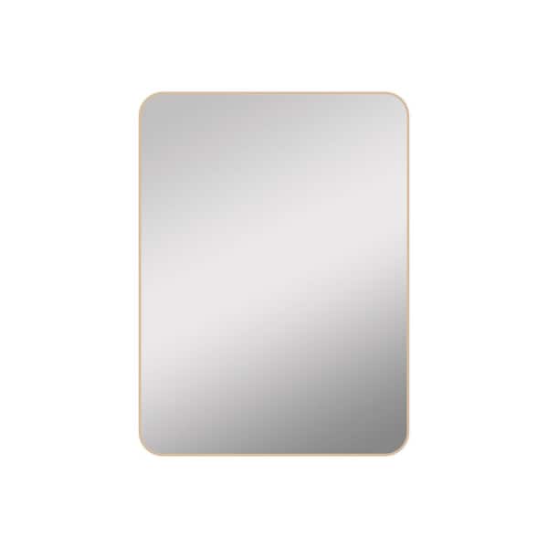 Unbranded 30 in. W x 36 in. H Rectangular Framed Wall Bathroom Vanity Mirror in Gold