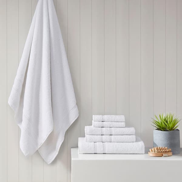 Aegean 6-Piece White 100% Turkish Cotton Bath Towel Set