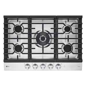 30 in. Smart Gas Cooktop in Stainless Steel with 5 Burners
