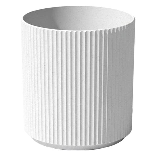 18.5 in. D x 18.5 in. W x 20 in. H White Plastic Demi Series Round Planter (Porch/Patio/Backyard)