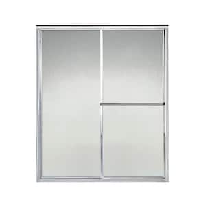 Deluxe 53-58 in. x 66 in. Framed Sliding Shower Door in Silver with Handle