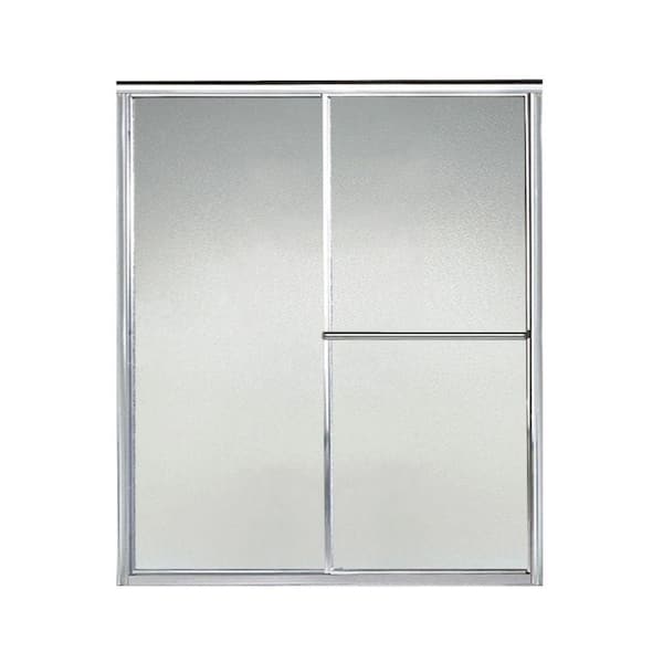 STERLING Deluxe 53-58 in. x 66 in. Framed Sliding Shower Door in Silver with Handle