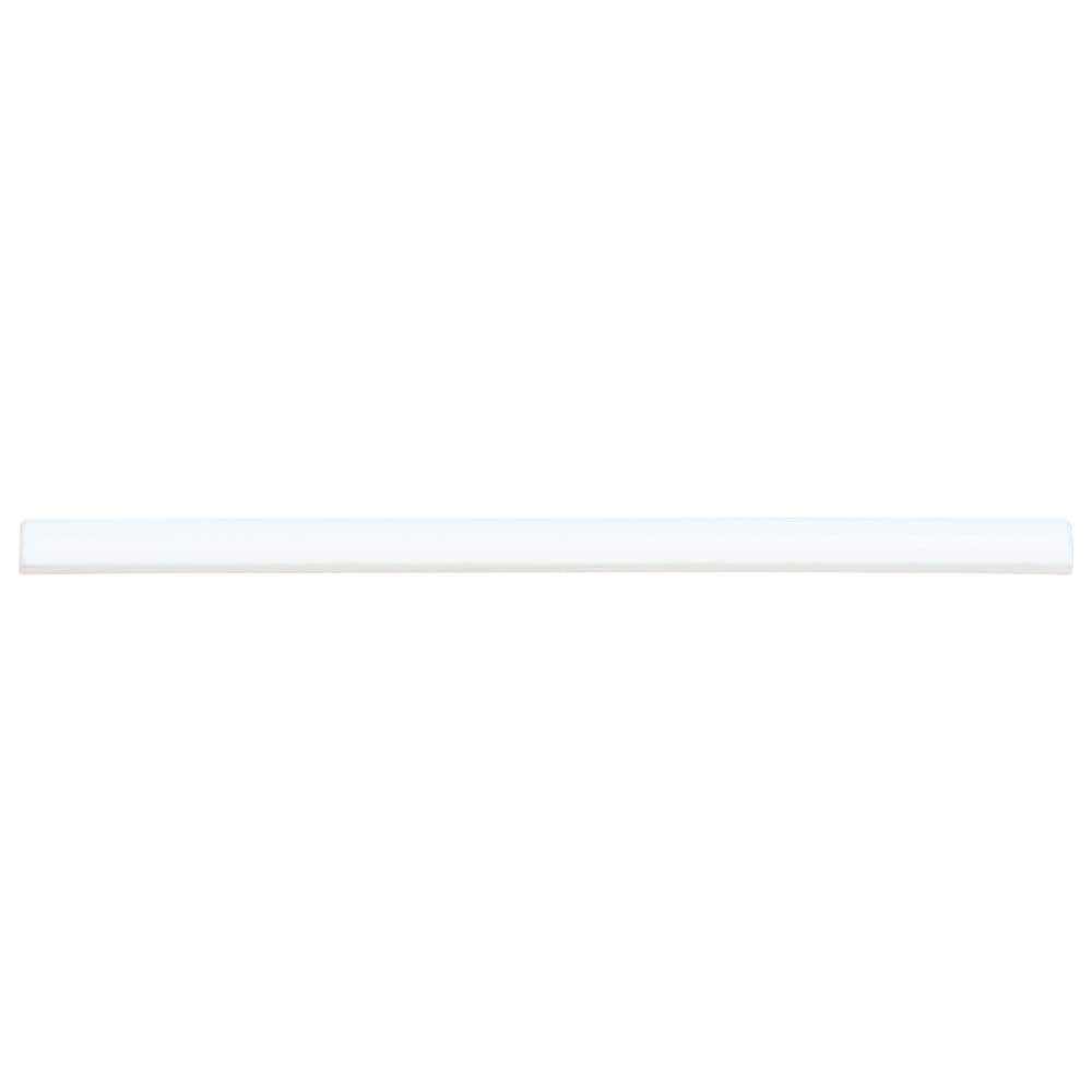 Orion White Glossy Ceramic Quarter Round Bullnose Tile Trim 8''