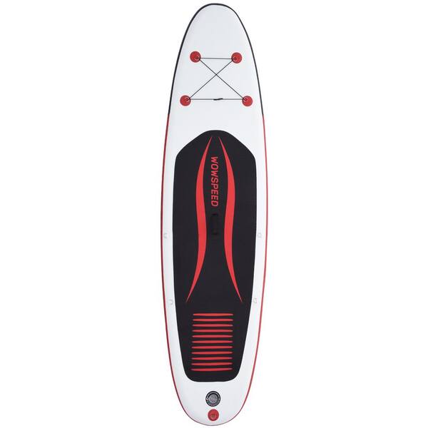 Unbranded 10.5 ft. Red and White Water Surfboard With Mobile Phone Waterproof Bag and Storage Bag